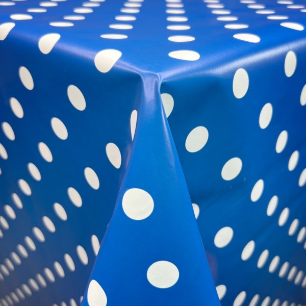 Polka Dot Vinyl White on Royal Blue 17mm
